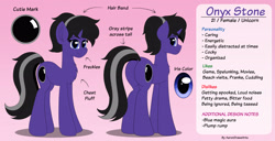 Size: 3800x1940 | Tagged: safe, artist:aarondrawsarts, imported from derpibooru, oc, oc:onyx stone, unicorn, butt, commission, female, looking at you, plot, reference sheet