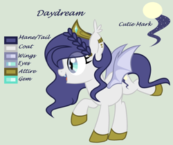 Size: 2164x1812 | Tagged: safe, artist:lominicinfinity, imported from derpibooru, oc, oc only, oc:daydream, bat pony, pony, female, filly, reference sheet, simple background, solo