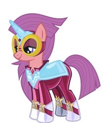 Size: 1329x1523 | Tagged: safe, alternate version, anonymous artist, derpibooru exclusive, idw, imported from derpibooru, masked matter-horn, pony, unicorn, .svg available, alternate hairstyle, female, goggles, horn, latex, latex suit, mare, mask, power ponies, simple background, smiling, solo, svg, transparent background, vector