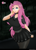 Size: 1402x1942 | Tagged: safe, alternate version, artist:clouddg, imported from derpibooru, fluttershy, human, equestria girls, big breasts, breasts, busty fluttershy, clothes, dress, ear piercing, female, fluttergoth, goth, human coloration, humanized, looking at you, minidress, multiple variants, piercing, solo, stockings, thigh highs