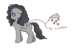 Size: 1772x1181 | Tagged: safe, artist:shacy's pagelings, imported from derpibooru, oc, oc only, oc:dim gray, pegasus, pony, emotional, facing away, first oc, jewelry, necklace, sad pony, shy pony, simple background, solo, transparent background