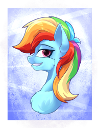 Size: 1111x1433 | Tagged: safe, artist:hc0, imported from derpibooru, rainbow dash, pony, bust, portrait, solo