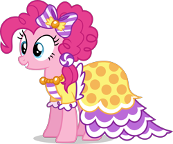 Size: 4191x3500 | Tagged: safe, artist:ambassad0r, imported from derpibooru, pinkie pie, earth pony, pony, clothes, dress, female, gala dress, mare, simple background, solo, transparent background, vector