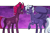 Size: 2400x1600 | Tagged: safe, artist:inuhoshi-to-darkpen, imported from derpibooru, rolling thunder, tempest shadow, pegasus, pony, unicorn, my little pony: the movie, the washouts (episode), blank flank, blank flank tempest, cloven hooves, duo, eye scar, female, high res, mare, raised leg, scar