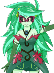 Size: 1668x2224 | Tagged: safe, alternate version, artist:batipin, imported from derpibooru, gaea everfree, wallflower blush, equestria girls, female, green, memory stone, simple background, solo, transparent background, wallflower and plants