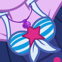 Size: 1920x1920 | Tagged: safe, imported from derpibooru, screencap, sci-twi, twilight sparkle, equestria girls, equestria girls series, forgotten friendship, armpits, beach, boobshot, breasts, clothes, cropped, female, geode of telekinesis, jewelry, magical geodes, necklace, pictures of chests, sleeveless, solo, swimsuit