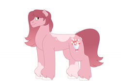 Size: 1280x854 | Tagged: safe, artist:itstechtock, imported from derpibooru, oc, oc only, oc:morning glory, oc:morning glory (itstechtock), earth pony, pony, coat markings, earth pony oc, magical lesbian spawn, offspring, parent:lily lace, parent:lily valley, parent:roseluck, simple background, solo, unshorn fetlocks, white background