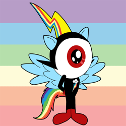 Size: 1000x1000 | Tagged: safe, artist:c-peepsqueak, imported from derpibooru, rainbow dash, pony, commander peepers, crossover, solo, wander over yonder
