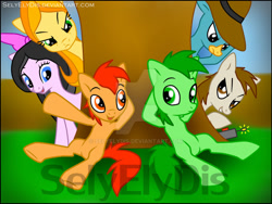 Size: 900x677 | Tagged: safe, artist:selyelydis, imported from derpibooru, earth pony, pony, candace flynn, doctor heinz doofenshmirtz, ferb fletcher, heinz doofenshmirtz, isabella garcia shapiro, perry the platypus, phineas and ferb, phineas flynn, ponified