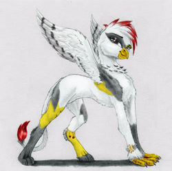 Size: 3088x3080 | Tagged: safe, artist:joestick, derpibooru exclusive, editor:vedont, imported from derpibooru, oc, oc only, griffon, colored, female, high res, solo