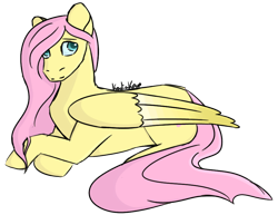 Size: 918x707 | Tagged: safe, artist:kodiakpup, imported from derpibooru, fluttershy, pegasus, pony, cute, female, lying down, mare, prone, shyabetes, simple background, solo, transparent background