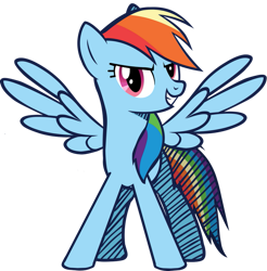 Size: 887x901 | Tagged: safe, artist:galaxyart, imported from derpibooru, rainbow dash, pegasus, pony, female, looking at you, mare, photo, raised hoof, simple background, solo, spread wings, transparent background, wings