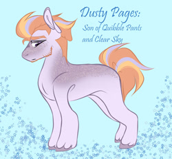 Size: 1024x946 | Tagged: safe, artist:hawklesscorruption, imported from derpibooru, oc, oc only, oc:dusty pages, earth pony, pony, male, offspring, parent:clear sky, parent:quibble pants, parents:quibblesky, solo, stallion
