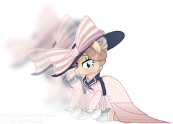 Size: 1280x915 | Tagged: safe, artist:reptaurdrawsmlp, artist:tired-horse-studios, imported from derpibooru, oc, oc only, oc:barbie, earth pony, pony, female, hat, mare, simple background, solo, transparent background