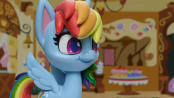 Size: 1920x1080 | Tagged: safe, imported from derpibooru, screencap, rainbow dash, pony, cake off, my little pony: pony life, my little pony: stop motion short, g4.5, pony life, solo, stop motion