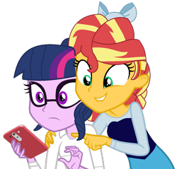 Size: 1172x1122 | Tagged: safe, artist:jadeharmony, artist:jadethepegasus, imported from derpibooru, sci-twi, sunset shimmer, twilight sparkle, human, fanfic:sunset shimmer discovers her feet, equestria girls, crossover, cute, duo, duo female, fanfic art, female, humanized, lesbian, scitwishimmer, shipping, simple background, sunsetsparkle, the little mermaid, transparent background