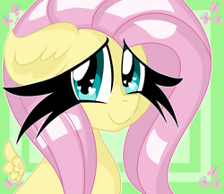 Size: 1280x1112 | Tagged: safe, artist:ladylullabystar, imported from derpibooru, fluttershy, pony, bust, floating wings, floppy ears, heart eyes, impossibly long eyelashes, portrait, solo, wingding eyes, wings