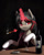 Size: 3210x3993 | Tagged: safe, artist:mrscroup, imported from derpibooru, oc, oc only, oc:elusive heart, semi-anthro, unicorn, alcohol, bottle, cigarette, cigarette holder, clothes, dress, female, glass, levitation, magic, red magic, smoking, solo, telekinesis, wine, wine bottle, wine glass