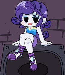 Size: 640x740 | Tagged: safe, artist:batipin, imported from derpibooru, rarity, equestria girls, clothes, crossed legs, female, friday night funkin', high heels, legs, miniskirt, rarity peplum dress, shoes, skirt, solo