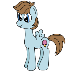 Size: 768x768 | Tagged: safe, artist:aurathefilly, imported from derpibooru, chip mint, rain catcher, pegasus, pony, chipabetes, colt, cute, cutie mark, edgy, food, ice cream, male, simple background, white background