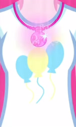 Size: 1920x3184 | Tagged: safe, imported from derpibooru, screencap, pinkie pie, equestria girls, equestria girls series, forgotten friendship, boobshot, breasts, busty pinkie pie, clothes, cropped, cutie mark, cutie mark on clothes, geode of sugar bombs, magical geodes, pictures of chests, tanktop, transformation