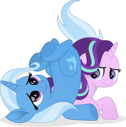 Size: 5322x5378 | Tagged: safe, artist:inaactive, artist:pumpkinpieforlife, imported from derpibooru, starlight glimmer, trixie, pony, unicorn, absurd resolution, duo, movie accurate, simple background, transparent background, vector