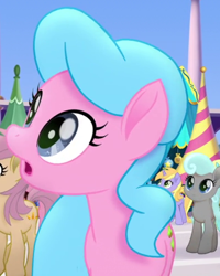 Size: 394x493 | Tagged: safe, imported from derpibooru, screencap, melody star, silver dust, sugar floss, sunkiss, earth pony, pony, unicorn, my little pony: the movie, background pony, cropped, female, mare, open mouth, solo focus