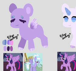 Size: 400x376 | Tagged: safe, artist:caramelbolt24, imported from derpibooru, screencap, cloudchaser, twilight sparkle, oc, alicorn, pegasus, pony, unicorn, abstract background, female, horn, mare, pegasus oc, screencap reference, signature, twilight sparkle (alicorn), unicorn oc, wings