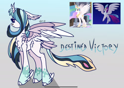 Size: 2348x1668 | Tagged: safe, artist:caramelbolt24, imported from derpibooru, screencap, princess celestia, queen novo, oc, oc:destined victory, alicorn, classical hippogriff, hippogriff, hybrid, pony, my little pony: the movie, abstract background, ear fluff, feathered fetlocks, female, flying, hoof shoes, horn, interspecies offspring, jewelry, magical lesbian spawn, mare, offspring, parent:princess celestia, parent:queen novo, parents:novolestia, peytral, screencap reference, shipping, signature, spread wings, tiara, wings