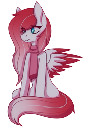 Size: 1753x2595 | Tagged: safe, artist:raya, imported from derpibooru, oc, oc only, oc:making amends, pegasus, pony, clothes, colored wings, female, mare, rayaexperimental, scarf, simple background, solo, transparent background, two toned wings, wings