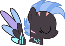 Size: 5714x4000 | Tagged: safe, artist:parclytaxel, imported from derpibooru, oc, oc only, oc:prism bolt, pegasus, pony, .svg available, absurd resolution, eyes closed, female, mare, simple background, smiling, solo, transparent background, vector, wings