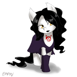 Size: 1000x1000 | Tagged: safe, artist:empyu, imported from derpibooru, pony, anime, fullmetal alchemist, lust, ponified, solo