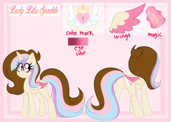 Size: 1280x915 | Tagged: safe, artist:ladylullabystar, imported from derpibooru, oc, oc only, oc:lita sparkle, alicorn, pony, female, mare, reference sheet, solo, two toned wings, wings