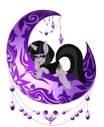 Size: 1280x1556 | Tagged: safe, artist:ladylullabystar, imported from derpibooru, oc, oc only, oc:velvet rose, pony, unicorn, female, mare, moon, simple background, solo, transparent background