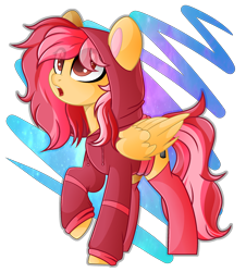 Size: 2088x2308 | Tagged: safe, artist:angel_animotr, imported from derpibooru, oc, oc only, oc:cotton seams, pegasus, pony, clothes, commission, hoodie, looking up, open mouth, partial background, simple background, socks, solo, transparent background, ych result