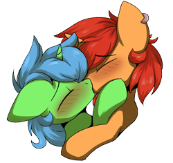 Size: 2172x2049 | Tagged: safe, artist:arume_lux, artist:luxsimx, imported from derpibooru, oc, oc:flaming arrow, oc:quick fix, pony, unicorn, gay, kissing, male, oc x oc, shipping