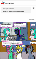 Size: 1052x1708 | Tagged: safe, artist:ask-luciavampire, imported from derpibooru, oc, bat pony, earth pony, pegasus, pony, unicorn, ask, tumblr