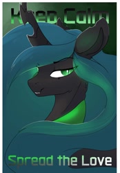 Size: 2442x3500 | Tagged: safe, artist:therealf1rebird, imported from derpibooru, queen chrysalis, changeling, changeling queen, female, horn, keep calm, looking at you, mare, solo