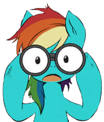 Size: 283x331 | Tagged: safe, imported from derpibooru, rainbow dash, pony, my little pony: the manga, spoiler:manga, spoiler:manga3, binoculars, colored, manga, simple background, solo, transparent background