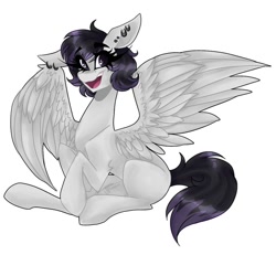 Size: 1080x1000 | Tagged: safe, artist:moshi.poni, imported from derpibooru, oc, oc only, pegasus, pony, eyelashes, female, mare, open mouth, pegasus oc, simple background, smiling, solo, white background, wings