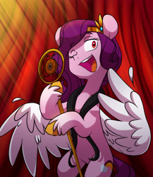 Size: 3913x4500 | Tagged: safe, artist:chub-wub, imported from derpibooru, pipp petals, pegasus, pony, absurd resolution, adorapipp, curtains, cute, feather, female, flapper, g5, mare, microphone, one eye closed, open mouth, pipp, sign, singing, solo, unshorn fetlocks, wings