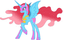 Size: 1600x1024 | Tagged: dead source, safe, artist:doctorxfizzle, imported from derpibooru, cup cake, nightmare moon, alicorn, pony, race swap, recolor, simple background, solo, transparent background