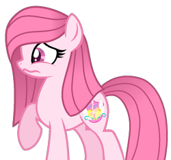 Size: 923x859 | Tagged: safe, artist:muhammad yunus, artist:tanahgrogot, imported from derpibooru, oc, oc only, oc:annisa trihapsari, earth pony, pony, base used, earth pony oc, female, mare, not pinkamena, pink body, pink hair, rude, sad, sad pony, simple background, solo, transparent background, vector