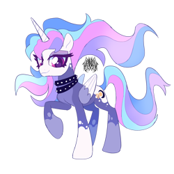 Size: 1280x1280 | Tagged: safe, artist:renhorse, imported from derpibooru, princess celestia, princess luna, oc, oc only, alicorn, pony, choker, fusion, simple background, solo, spiked choker, transparent background