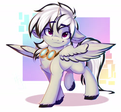 Size: 2380x2199 | Tagged: safe, artist:falafeljake, imported from derpibooru, oc, oc only, oc:dark tempest, alicorn, pony, cute, simple background, solo