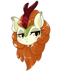 Size: 1280x1480 | Tagged: safe, artist:batipin, imported from derpibooru, autumn blaze, kirin, head only, simple background, solo, transparent background