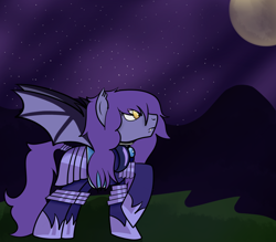 Size: 1280x1120 | Tagged: safe, artist:cybermagus, imported from derpibooru, oc, oc only, oc:amelia, oc:amelia valkyria, bat pony, pony, ask the lunar general, female, mare, night, solo