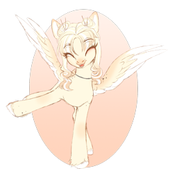 Size: 1293x1320 | Tagged: safe, artist:nika-rain, imported from derpibooru, oc, oc only, pegasus, pony, cute, eyes closed, simple background, sketch, smiling, solo