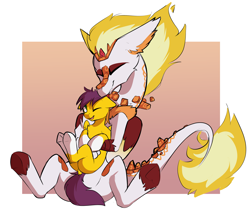 Size: 4511x3821 | Tagged: safe, artist:beardie, imported from derpibooru, daybreaker, oc, oc:yellow jack, draconequus, pegasus, pony, butt, dock, draconequified, eyes closed, holding a pony, hug, licking, pegasus oc, plot, sitting, smiling, snuggling, species swap, tongue out, underhoof, wings