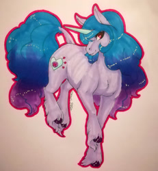 Size: 1920x2078 | Tagged: safe, artist:oneiria-fylakas, imported from derpibooru, izzy moonbow, pony, unicorn, female, g5, mare, solo, traditional art